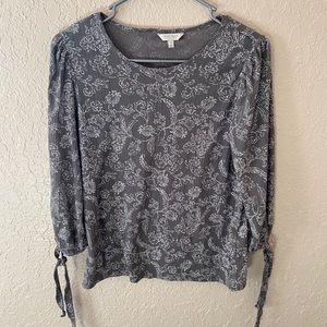 Grey floral blouse